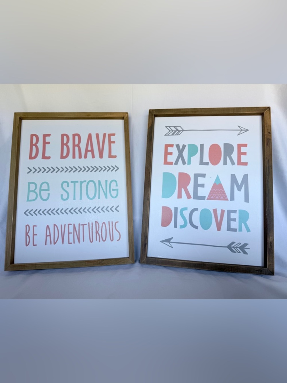 Inspirational Wall Art Prints in Coral and Teal - Set of 2